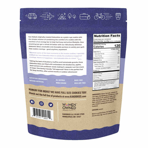 Kakookies Boundary Waters Blueberry oatmeal Cookie Bites that are vegan and gluten-free