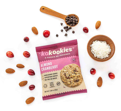 Almond Cranberry Energy Snack Cookies with Superfood Ingredients
