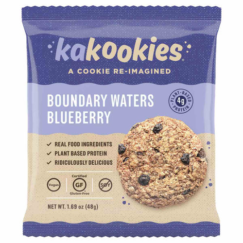 Kakookies Boundary Waters Blueberry vegan and gluten free energy snack oatmeal cookies with plant based protein