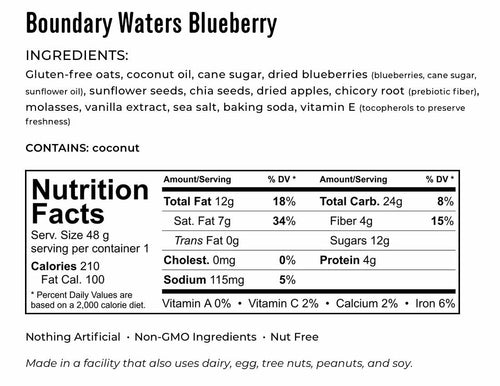 Boundary Waters Blueberry nutrition facts