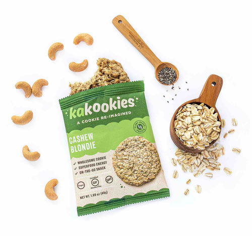Kakookies Cashew Blondie vegan and gluten free energy snack cookies with superfood ingredients