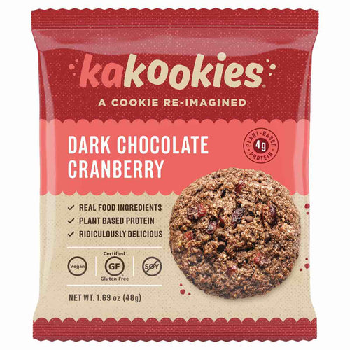 Kakookies delicious Dark Chocolate Cranberry vegan and gluten free energy snack oatmeal cookies