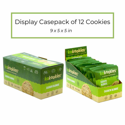 Kakookies Cashew Blondie case pack of 12 oatmeal energy snack cookies