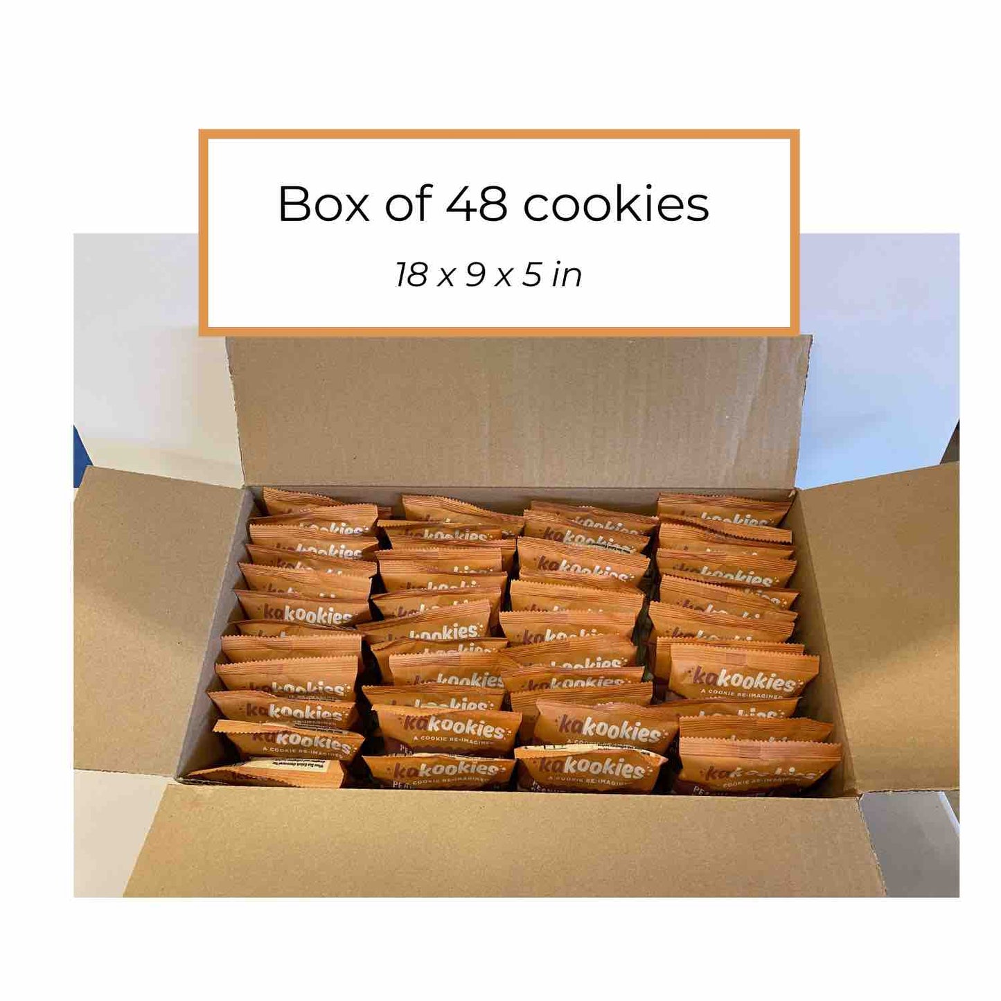 Kakookies Peanut Butter Chocolate Chip bulk box of plant based energy snack cookies
